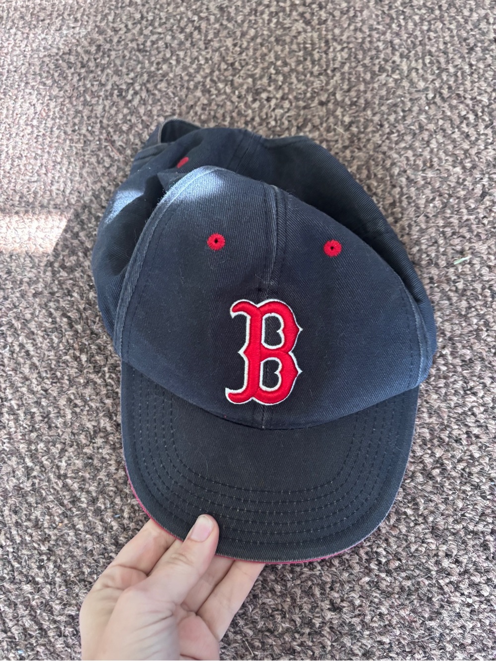 Vintage MLB Kids Navy Red Sox Cap with Red 'B' Logo